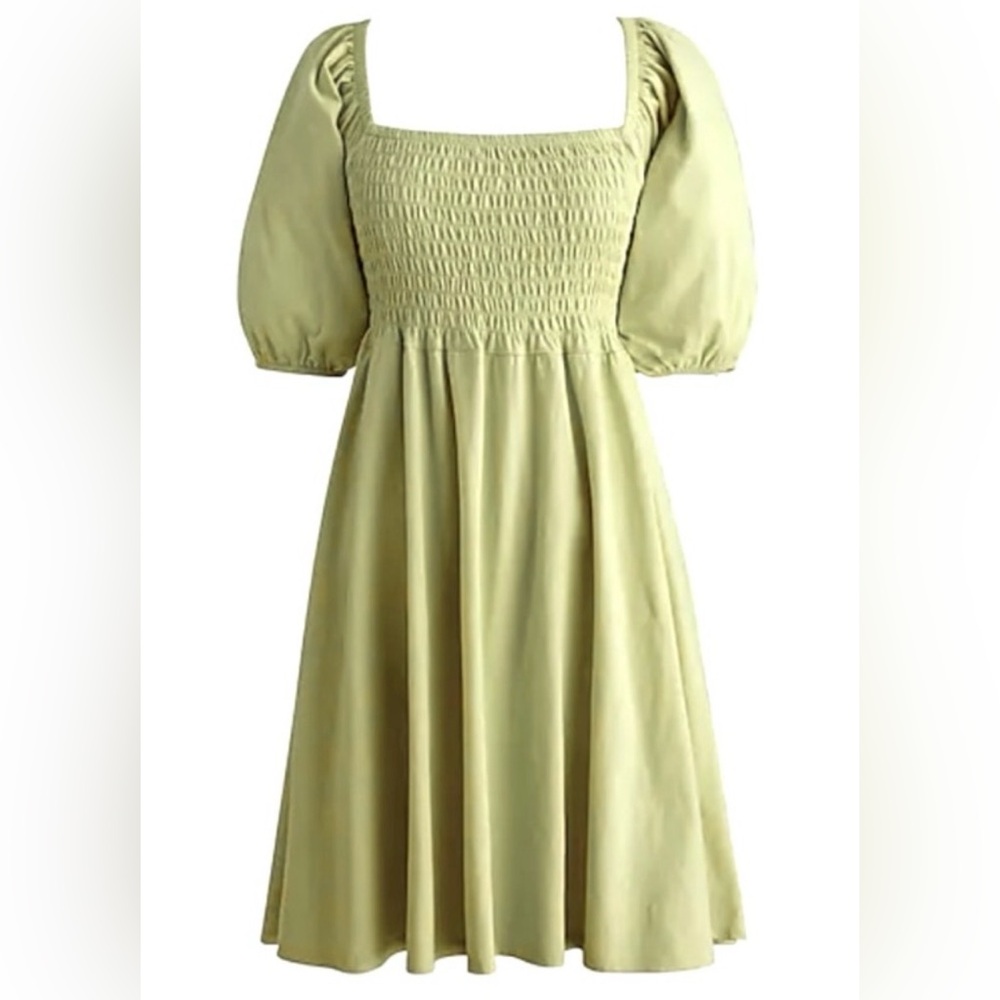 NWT J.Crew Broken-In Jersey Smocked Babydoll Dress Crisp Endive Large Summer